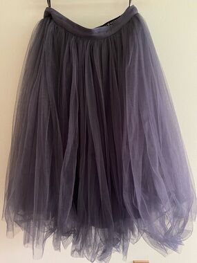 Little Mistress Layered Tulle Midi Tutu Skirt Purple/Blue Lined Sz 4